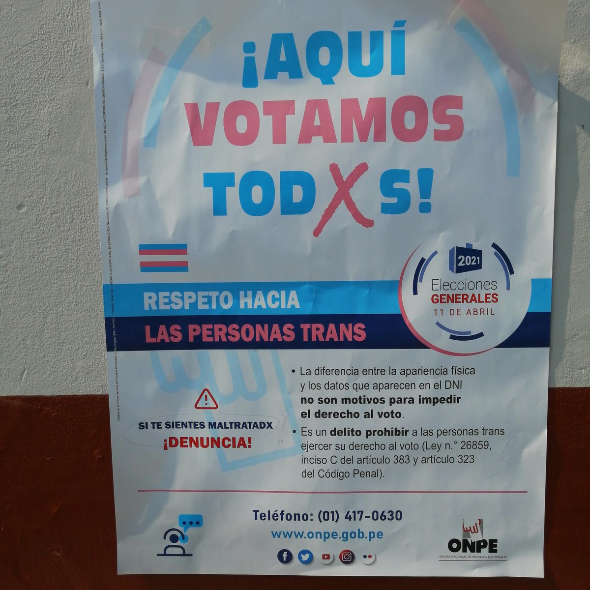 Este cartel fue encontrada en la I.E Dora Mayer en Bellavista (Callao). La ONPE promoviendo la ideología de género abiertamente y con DESCARO. ¡¡DEBEMOS EXTERMINAR ESTA PORQUERÍA!!! 
#RafaelLopezAliagaPresidente
#RafaelPresidente2021
#RafaelEnPrimeraVuelta #PorkyEnPrimeraVuelta