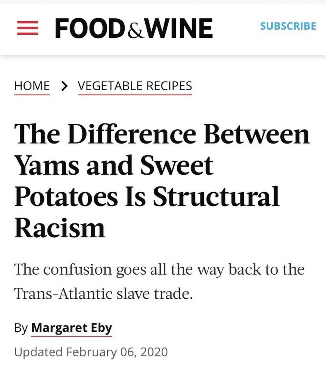 TVext's tweet image. Potatoes are racist now ....