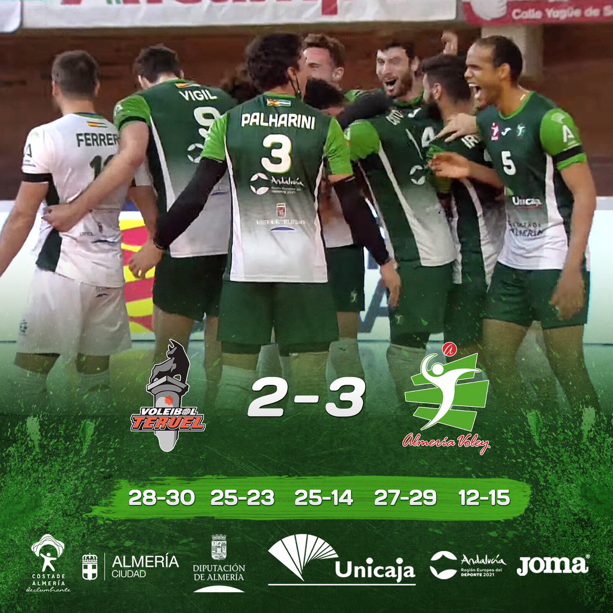 ✅ 𝐄𝐒𝐓𝐀𝐌𝐎𝐒 𝐄𝐍 𝐋𝐀 𝐅𝐈𝐍𝐀𝐋 𝐃𝐄 𝐋𝐀 𝐒𝐔𝐏𝐄𝐑𝐋𝐈𝐆𝐀!!!! 🥳🥳

Apasionante partido con una gran victoria por 2️⃣-3️⃣

Intenso partido, de los que enamoran, ante un gran <a href="/CVTeruel/">Pamesa Teruel Voleibol</a> al que felicitamos por su gran temporada

GRACIAS A TODOS POR VUESTROS APOYOS!!!! ☺️👏🏻