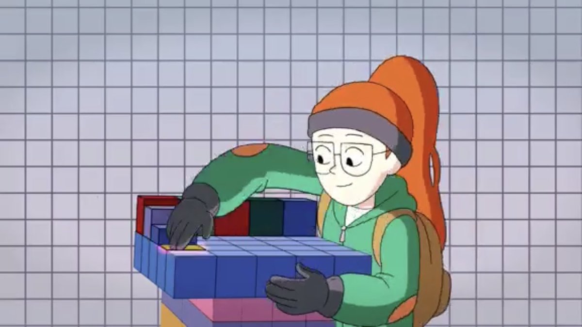 1) Waiting for the Tom Hanks conductor to tell her they’re going to the North Pole2) I love all the little bits about Tulip being a comsci nerd lol! She examines One One for speech recognition, also that room with the color blocks feels suspiciously like the Unity sandbox space