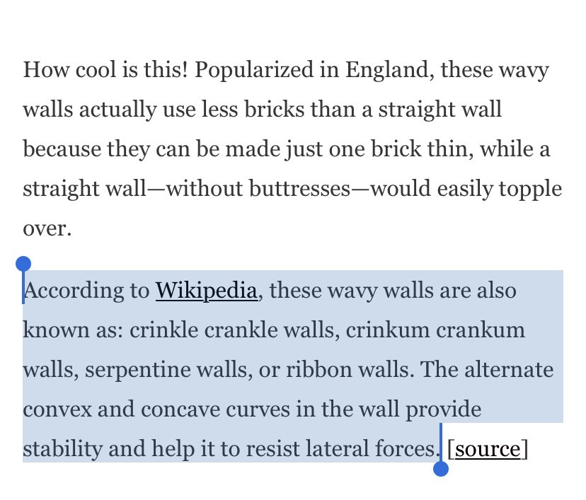 I’m sorry for 0 explanations provided here you go:  https://twistedsifter.com/2020/06/how-wavy-crinkle-crankle-walls-use-less-bricks-than-straight-walls/amp/