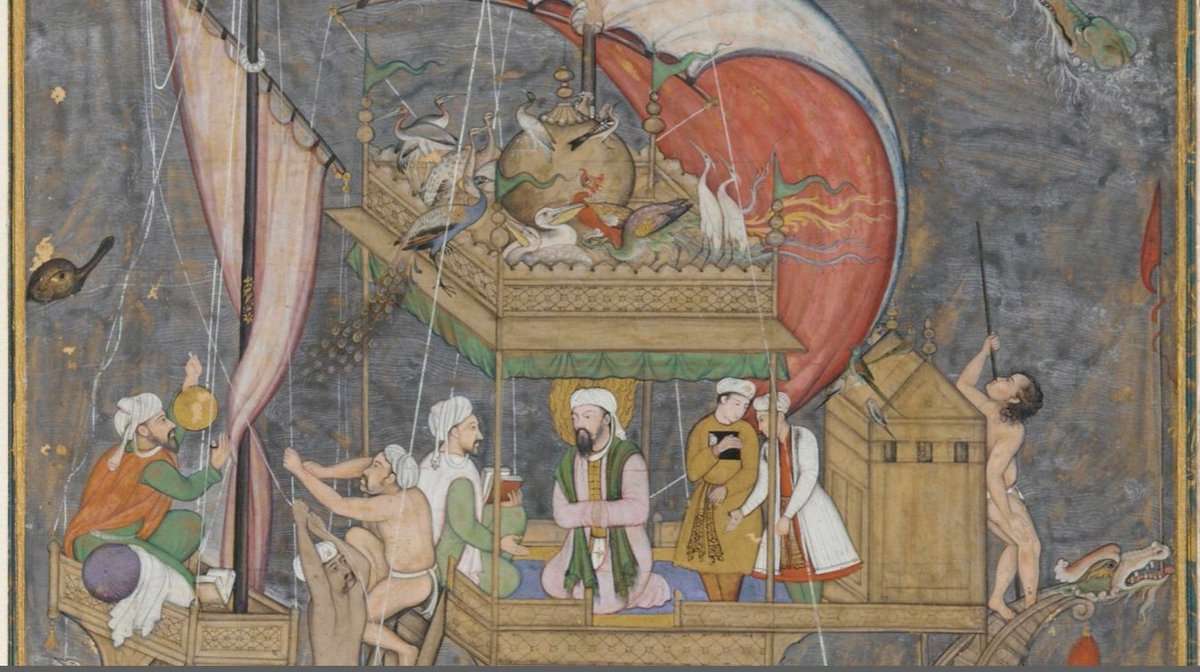 Finally my favorite, another Mughal depiction of Noah's ark (and yes, admittedly because I was won over by the ship's cat). But the details are incredible. You can go here to learn more and zoom in yourself:  https://asia.si.edu/object/F1948.8/ 