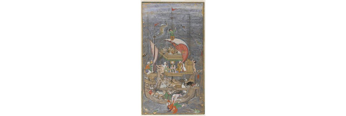 Finally my favorite, another Mughal depiction of Noah's ark (and yes, admittedly because I was won over by the ship's cat). But the details are incredible. You can go here to learn more and zoom in yourself:  https://asia.si.edu/object/F1948.8/ 