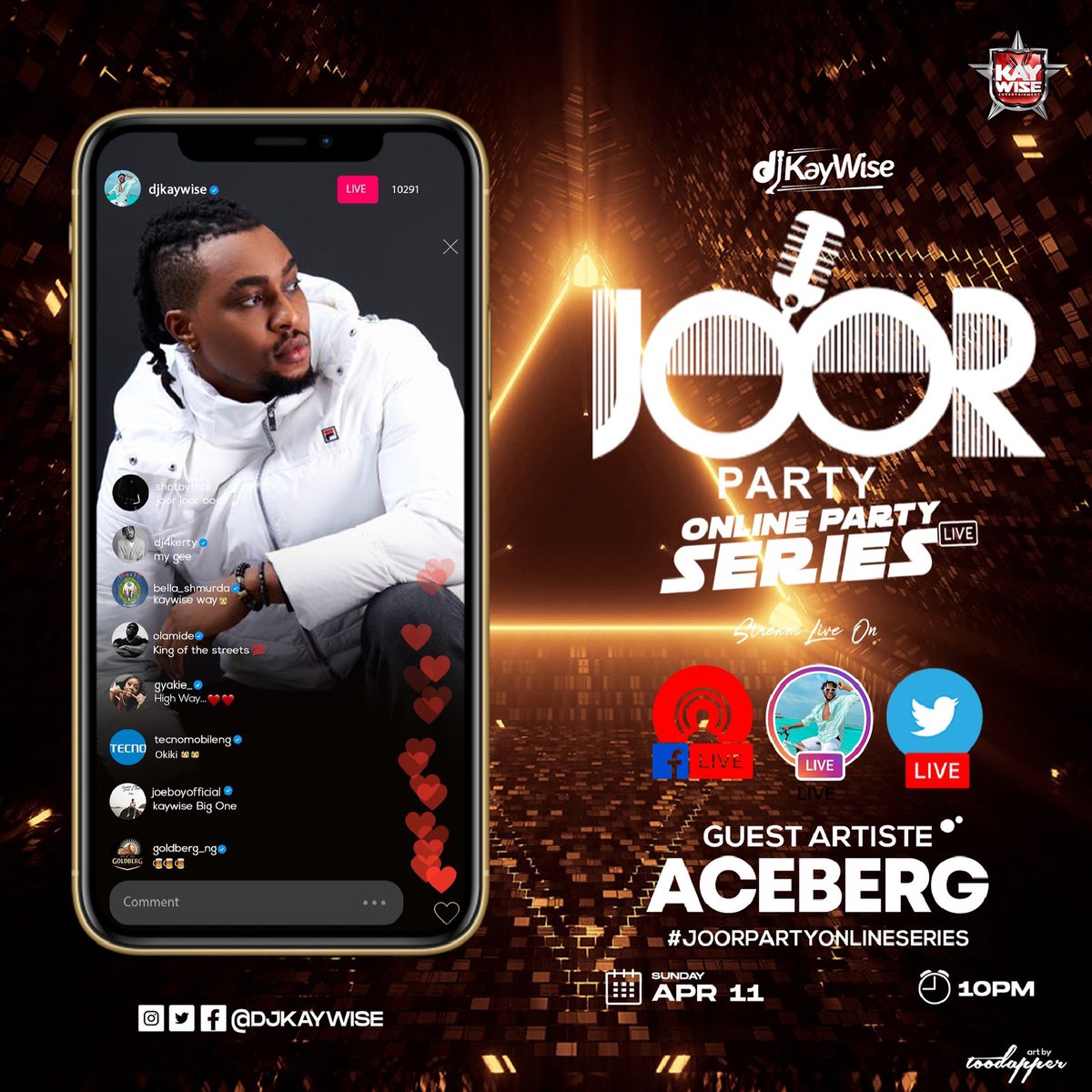 candytina7's tweet photo. @djkaywise #JoorPartyXAceberg 
🙏🙏 https://t.co/RA52GD6OBn