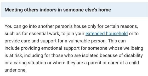 1. Throughout Covid there have been exemptions on entering someones house, below can be found on  @scotgov website