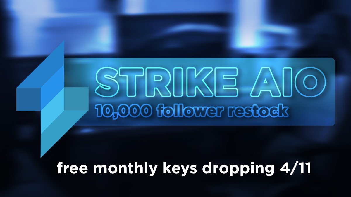 StrikeAIO's tweet image. 10K CELEBRATION⚡️

To celebrate 10k, we're giving away free monthly keys. For every 200 RTs, we'll add one to the prize pool. 

To enter:
 - LIKE + RT
 - FOLLOW @RoboticStrike 

Good luck, and thank you! 💙