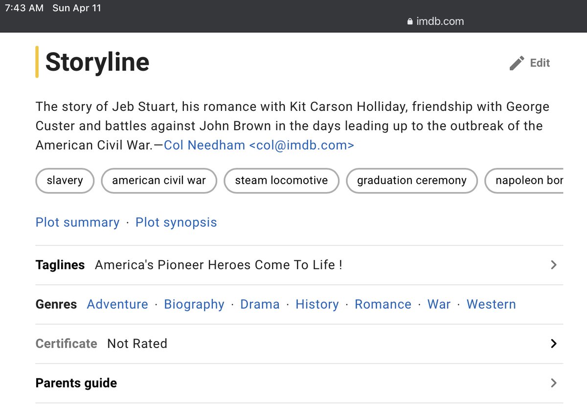 KitKat4by4's tweet image. #KILM &amp;amp; #EPIX r showing “Santa Fe Trail”, hailing #ProSlavery #JebStuart &amp;amp; slamming #JohnBrown #BLM 

“..black people appear to be passive clueless. Slaves..following orders..w/out any motive to flee slavery..they muse abt good old times..happily in the South” (Wikipedia)