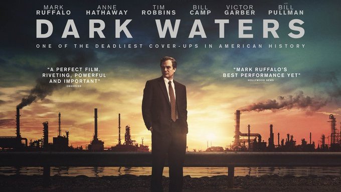 Essential lockdown viewing, Part 20: DARK WATERS. There’s a lot of lonely quests for truth in this thread. Here’s another one, from  @NathanielRich's article on  @RobertBilott, "The Lawyer Who Became DuPont's Worst Nightmare". Spotlight meets A Civil Action: a gut-punch of a movie.
