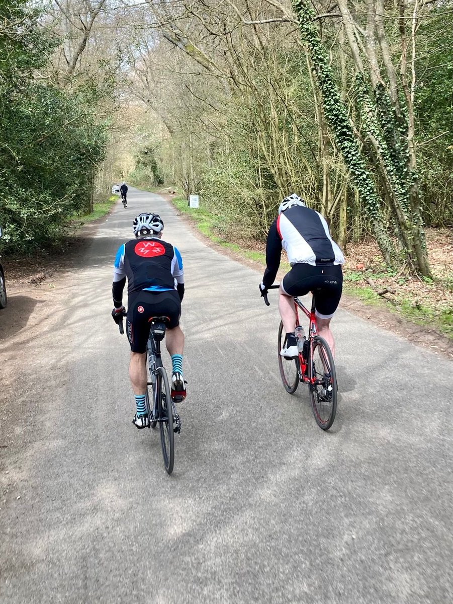 Bit too fresh outside for our legendary short sleeved #shvelo jerseys so it was a casual dress code day, but a welcome return to the #SurreyHills nevertheless. Training for the Tour de Brecon.