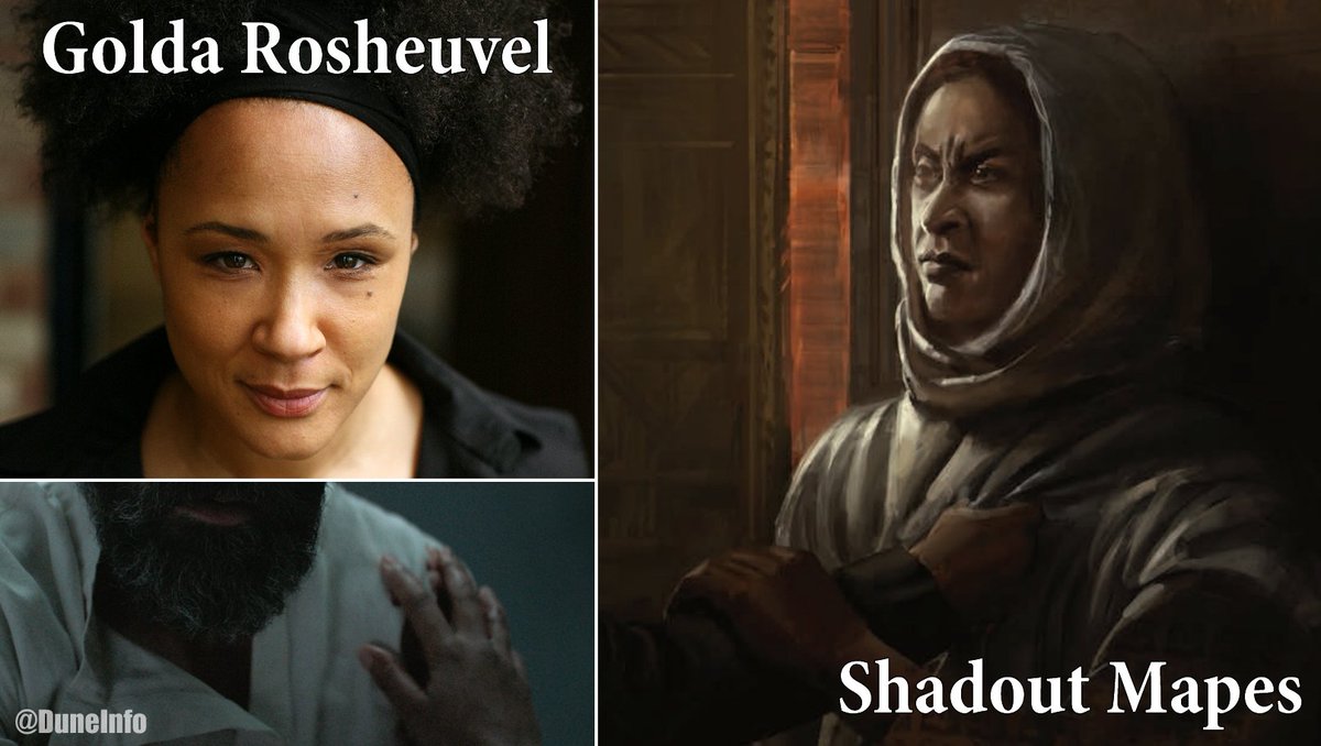 Does the new #Dune RPG gives us what might be our first good look at the costume for the Shadout Mapes (Golda Rosheuvel @goldarosh) - or not? Note: Did you spot her hand in the trailer too?