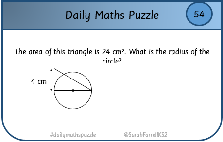 SarahFarrellKS2's tweet photo. #edutwitter #dailymathspuzzles https://t.co/TPXj1zS610