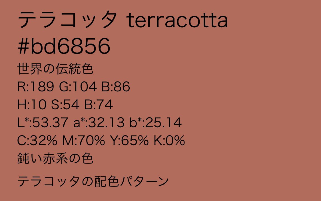 ちゃびん こんな面白い名前の色があるなんて 何てこった テラコッタ Kw パンナコッタ テラコッタ