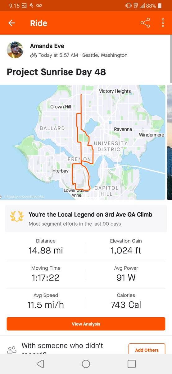 SheRidesToday's tweet image. Apparently I'm a "local legend"....uh, ok, thanks #strava  #seattle #cyclinglife