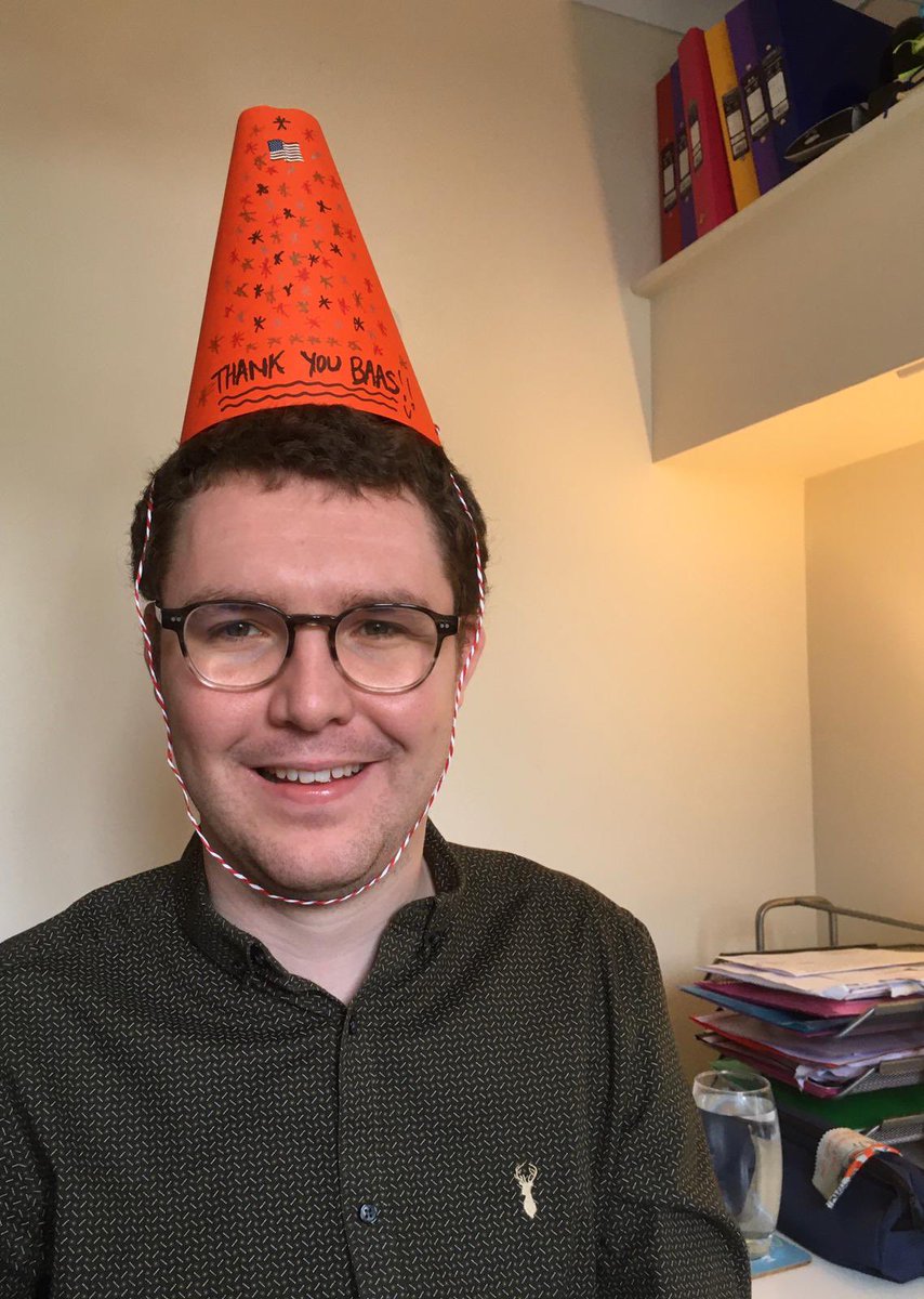 Also thanks to @catbateson for making me this DIY party hat to celebrate from home during this afternoon’s @BAAS_2021 Awards Ceremony 🥳🎉 #BAAS2021