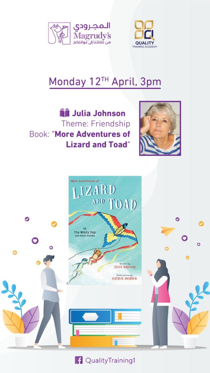 We are thrilled to announce that <a href="/JuliaMJohnson1/">Julia Johnson</a> renowned children’s books author is going to be one of the authors hosting Day 2 of our virtual reading event “Ramadan Story Time” which will be live streamed on our Quality Training Academy facebook page.