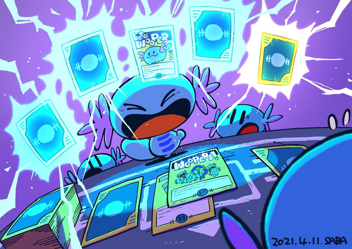 zakochirashi's tweet photo. 437:wooper's having a card battle!💳💥💳

#1日1ウパー https://t.co/ijp4Y7PDM9