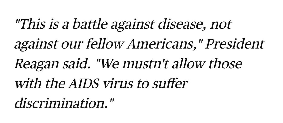Here’s what the CBS Sunday Morning article goes on to say about Reagan’s first public statement on AIDS—again, this is in 1987; AIDS has been a full-fledged crisis for *over half the decade*: