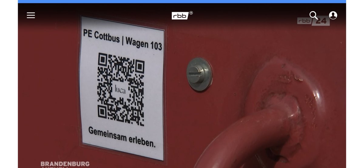 Im Einspieler wird gezeigt, wie die  #LucaApp in Cottbus in einer Park Bimmelbahn genutzt wird. Jeder Wagon hat einen eigenen QR Code. Nun bewegt sich allerdings der Wagen u wie auch bei Bussen mit Luca Code frage ich mich, wie da das Check-Out eigentlich funktioniert. /17