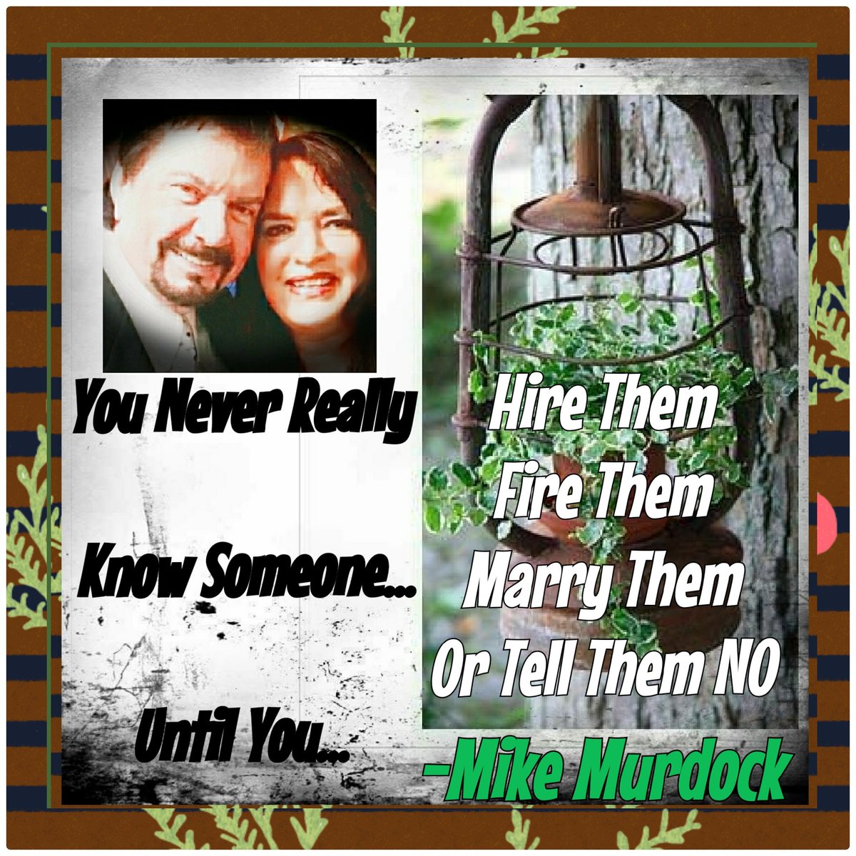 palmofhand's tweet image. #WisdomKey
@drmikemurdock

You Never Really Know Someone...
Until...You...

Hire Them
Fire Them
Marry Them 
....or Tell Them NO❗