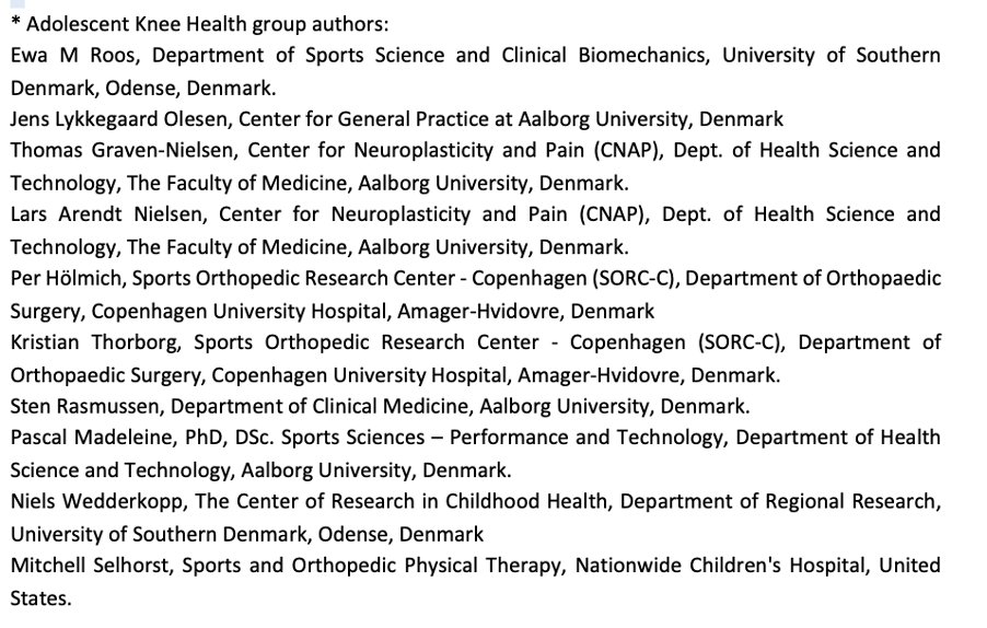 11/ Acknowledgements – IPD is notoriously more time and labour intensive that standard IPD and cannot be don’t without a big network of collaborators willing to share data. Very grateful to work with the great adolescent knee health group members on this