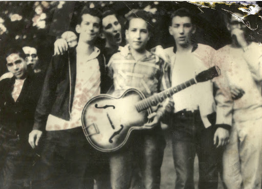 Dylan made his Bar Mitzvah in Hibbling, with 400 guests (the biggest Bar Mitzvah in the history of the city). He also attended a Zionist camp called Herzl in Wisconsin, and he was very active in his synagogue. (Pic from the Herzl camp in 1957)