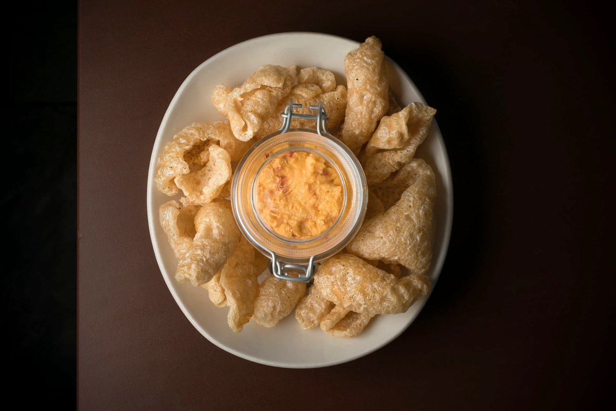 Pimento Cheese is back for the weekend! Our Pimento Cheese with Smoked Cheddar and Fried Pork Cracklins for dipping; the perfect snack to pair with a cold pint.