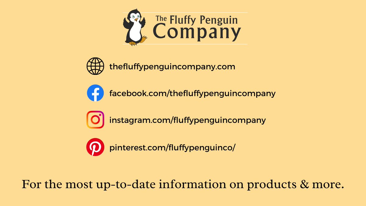 FluffyPenguinCo's tweet photo. For the most-up-to-date information on products &amp; more, please visit our website https://t.co/WDgfxTVHnN or our social media pages on Facebook, Instagram, &amp; Pinterest. https://t.co/lRhlkIiEBe