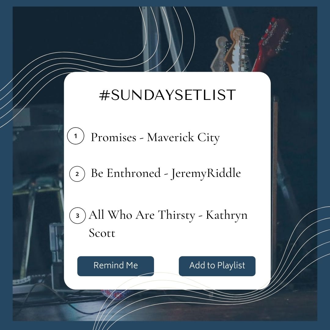 EmmRd's tweet image. Your Sunday Set List ready to add to your personal playlists for the coming week!

#SundaySetList #playlist #maverickcity #jeremyriddle #kathrynscott #worship #sundayworship #worshipset