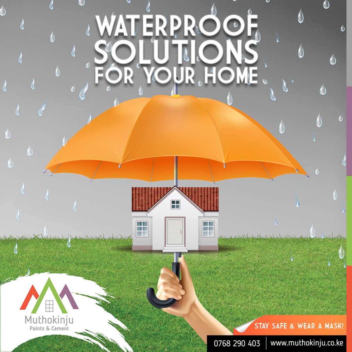 Now that the long rains have begun, protect your home from water damage!☔

At Muthokinju we offer you full-proof expertise & solutions to waterproof your home.

#WaterproofSolutions #ProtectYourHomeWithMuthokinju  #MuthokinjuPaintsAndCement #LiveAColourfulLife