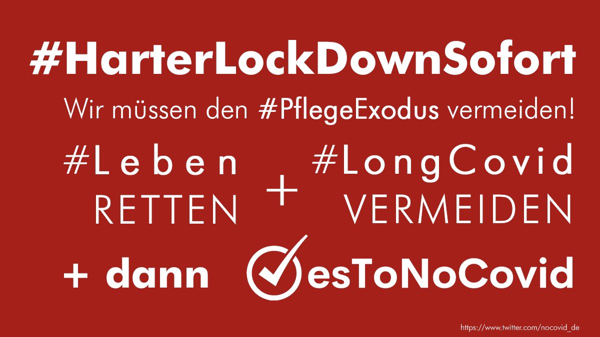 <a href="/nocovid_de/">NoCovid 🇩🇪 🇪🇺 🌍 YesToNoCovid</a> <a href="/Markus_Soeder/">Markus Söder</a> #Notruf Ich bin gegen #Durchseuchung
Ich fordere #NoCovidJETZT #YesToNoCovid #harterLockdownJetzt #SchulenKitasBürosZu #LebenRetten Ich fordere eine effektive und nachhaltige wissenschaftsbasierte Pandemiebekämpfung! JETZT!