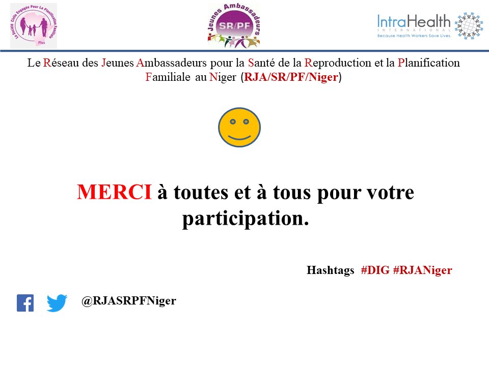 Réseau JASRPF Niger (@rjasrpfniger) on Twitter photo 😊 Merci à toutes et à tous pour votre participation. 😊 Merci à toutes et à tous pour votre participation.