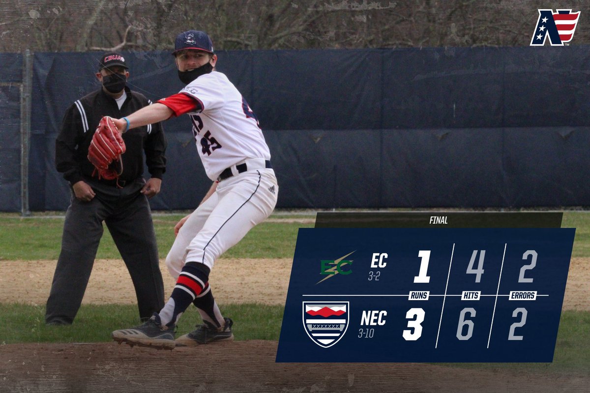 NEC_Athletics's tweet photo. Shaun Cormier strikes out 10 in a complete game win over Elms to open @NECCathletics play #GoGrims #Forward #d3baseball https://t.co/EG3zpJNxyC