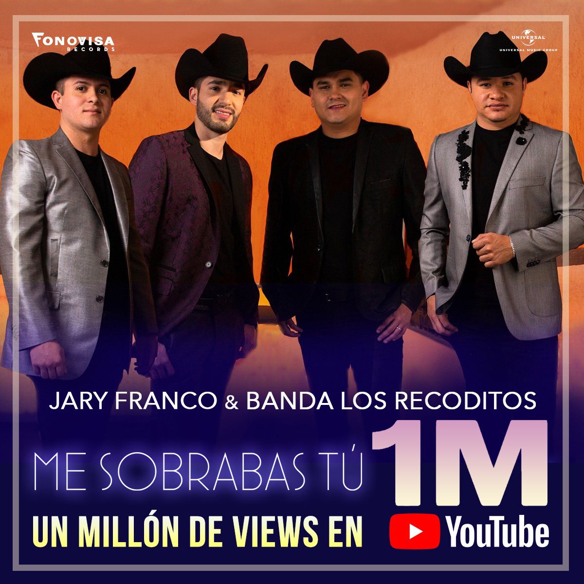 Jaryoficial's tweet photo. Ya pasamos 1 Millón de reproducciones en “Me Sobrabas Tú” junto a mis compas de @BANDARECODITOSS y no me queda mas que agradecerles por todo el apoyo 🙏🏼 a seguirla escuchando y dedicando familia! Que Dios los bendiga https://t.co/hHLhtKGlhQ