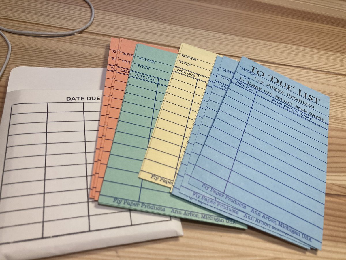 AprilinWichita's tweet photo. My little bookish heart loves these notecards from my secret pal. Now devising ways to use them... and maybe loan a book or two out from my personal library. #weflytogether #secretpals https://t.co/AsaqI2vWKb
