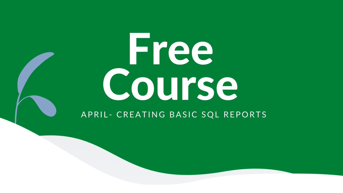 LearnSQLcom's tweet photo. Do you want to start creating #SQL Reports? 
Here is the course for you. 
Throughout April it is #FREE!

⏬ Click below ⏬

#Database #DataAnalysis #DataAnalyst #SQLReports #SQLBusiness #LearnSQL #dataviz  https://t.co/kDdNtzhJue https://t.co/SUDPKjkMF4