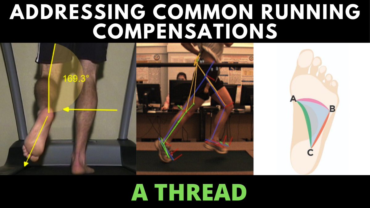 A thread on common compensations during running & gait mechanics + what we can do to improve themThe body tends to self-organize to find what it is lacking.A common foot action we see in running is a “heel whip”, where the heel excessively turns outward during toe-off...