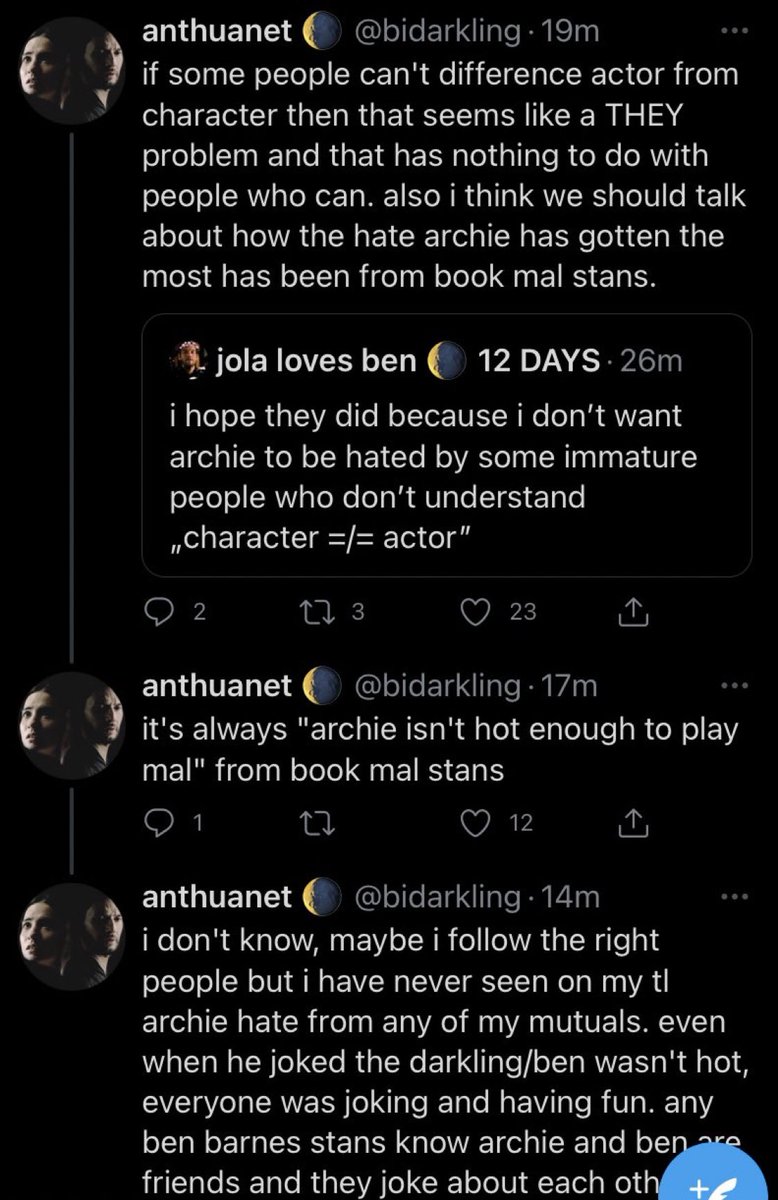 After all the insults and harassment she pretended that Mal fans were the ones who cant seperate actor from character when they actually love his casting and she's the most active Archie hater