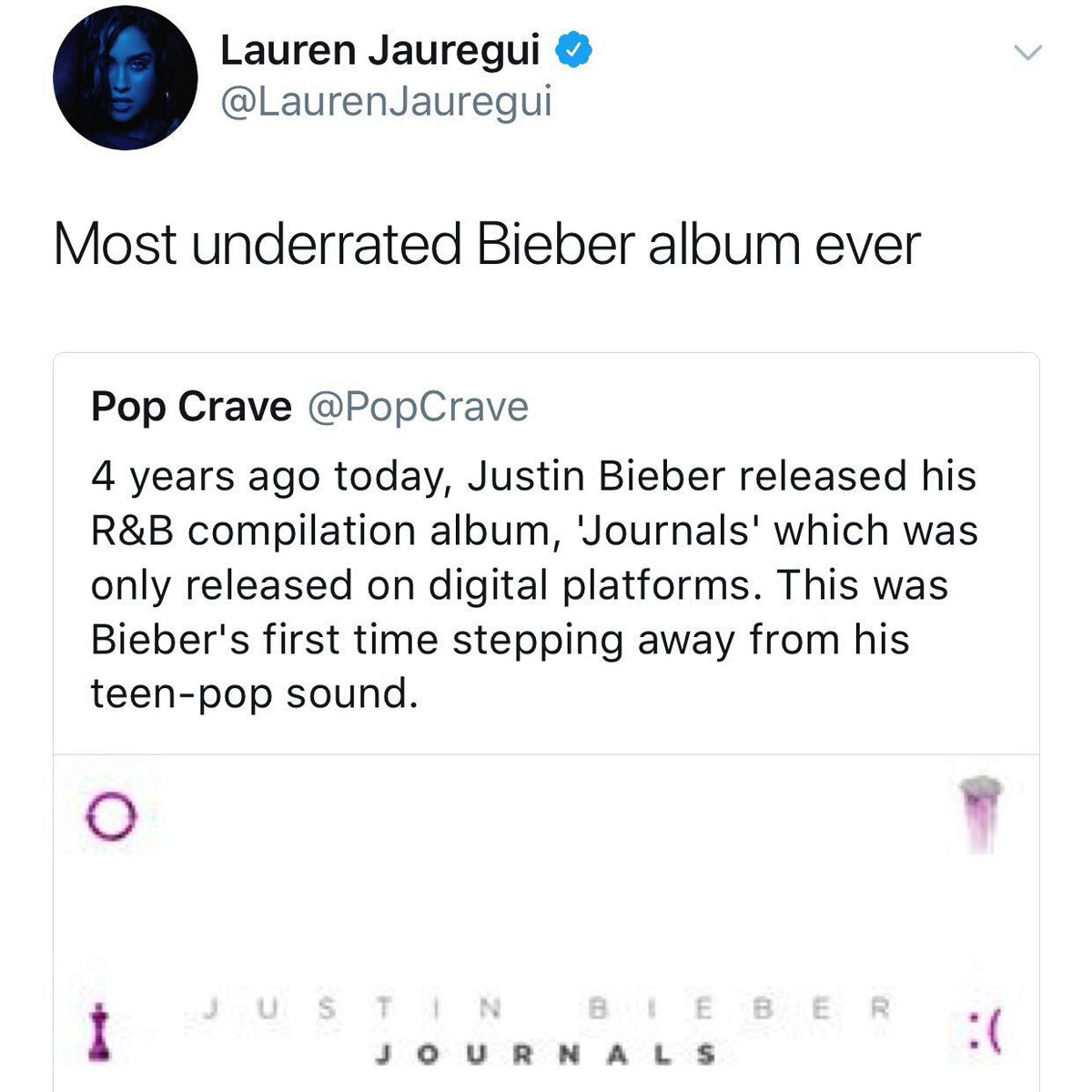 Lauren as Justin Bieber& #39;s stan thread because it& #39;s necessary for you to know