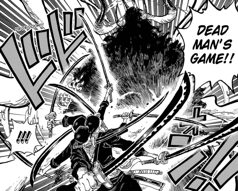 Artur Library Of Ohara Na Twitteri Zoro S Attack This Chapter Has To Be One Of The Longest Attack Names In The Series It S Written As 鬼気九刀流阿修羅抜剣亡者戯 In Japanese Or Kiki Kyuutouryuu