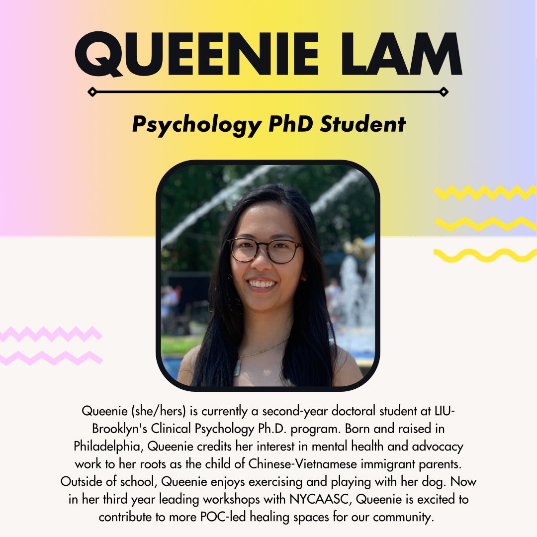 NYCAASC's tweet photo. Join us on 4/24 to attend Queenie Lam's Workshop on Community Care and Resilience!

#nycaasc #asian #asianamerican #nycaasc #nyc #students #aapi #aapiawareness #workshops #free #snapshots #StopAsianHateCrimes #StopAsianHate https://t.co/KbQSvlJ1oV