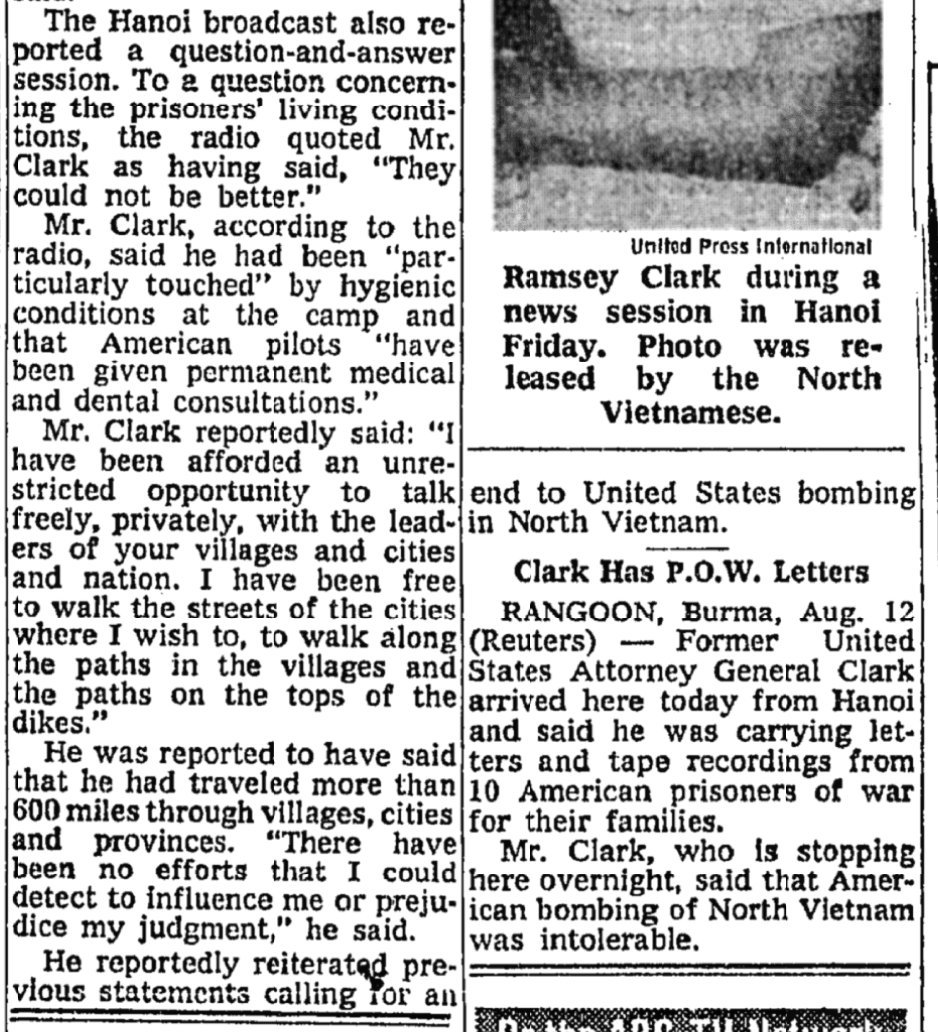 Once out of government, Ramsey took on U.S. foreign policy directly, traveling to dozens of countries to meet the people who were victims of war and sanctions.Ramsey risked his life countless times to bring back the truth of U.S. aggression.