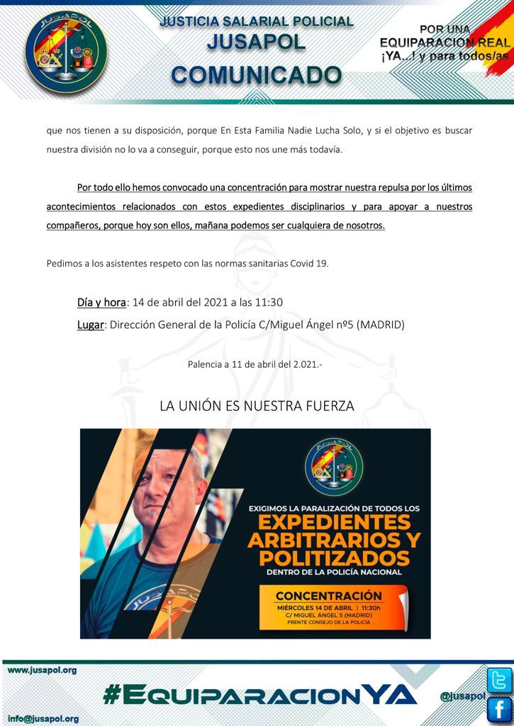 <a href="/jusapol/">jusapol</a> El uso arbitrario de los expedientes disciplinarios no es propio de la policía moderna que demanda nuestra sociedad

Hoy son ellos, mañana puedes ser tú 

Nuestro apoyo COMPAÑEROS💪🏻

📅 Miércoles 14⌚️11:30
📍Miguel Ángel n5 (Frente la DGP)
#semarlaskalatragedia
#EquiparacionYa