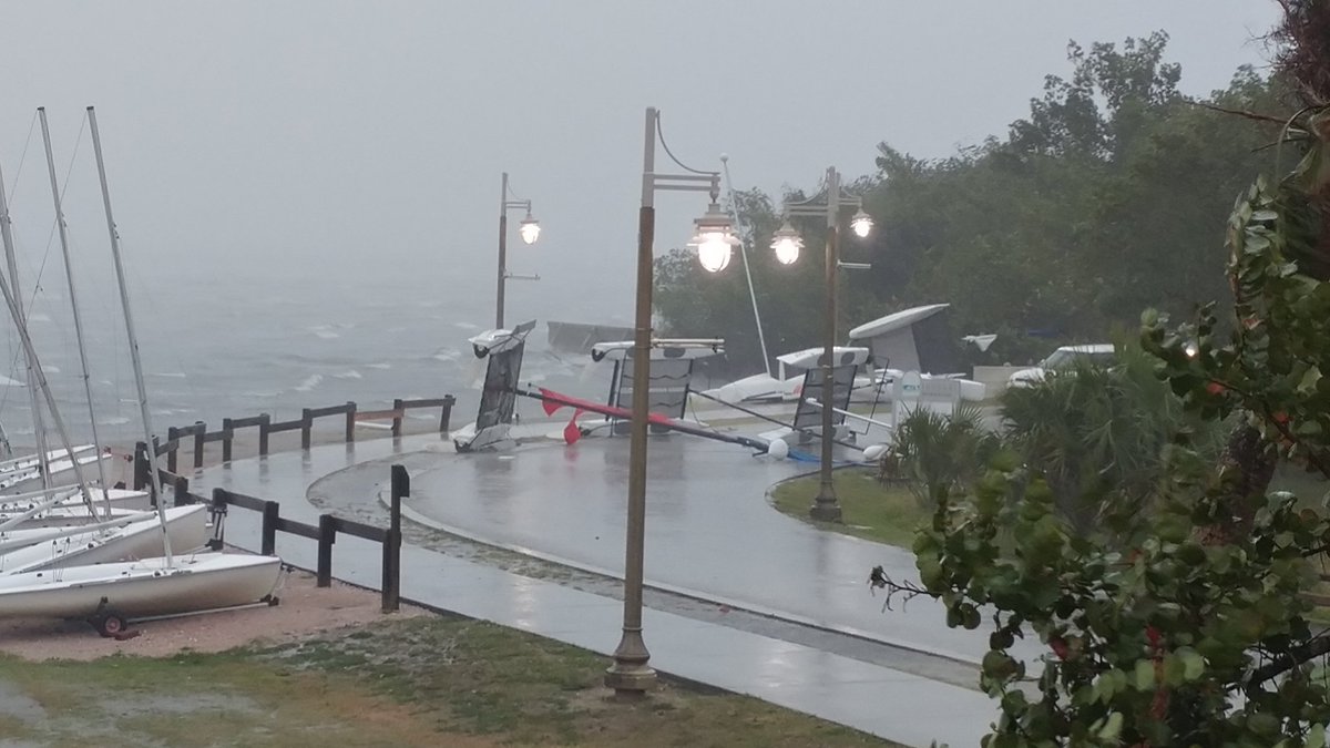 Storm tossed several Hobie Waves. Storm damage will be assessed as soon as it's safe to walk the property. Stay tuned. #usscmc