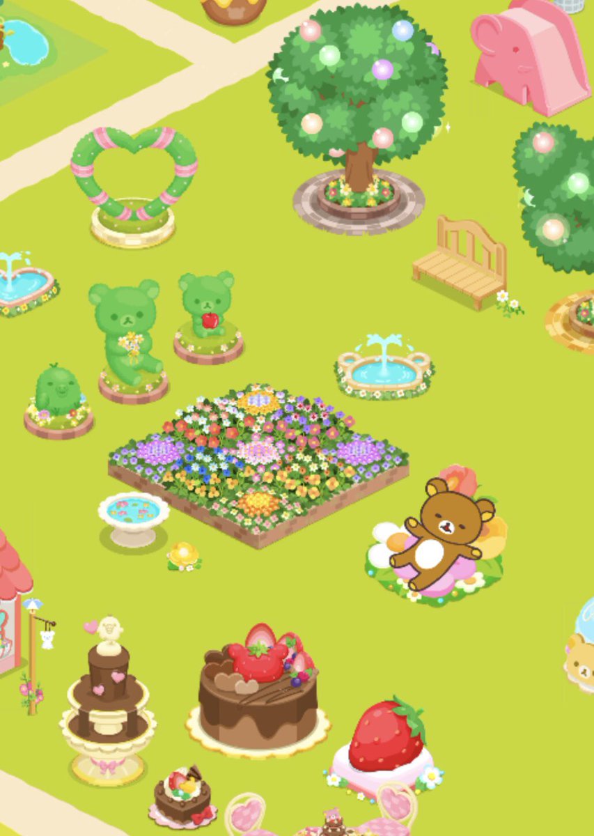 真弓 リラックマ大好き ひみつの花壇で お花のベッド手に入れました 気持ち良さそう リラックマ農園 リラックマ