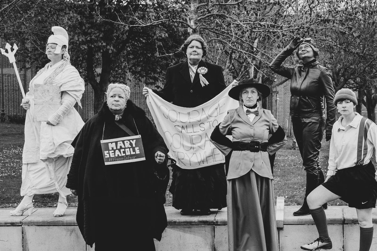 VanessaBoon's tweet photo. We became statues as the government is for statue rights but delays laws + inaction on violence against women +cutting funds to women's charities + refuges #ReclaimTheseStreets #FrozenInFear #KillTheBill Helen Barker Photography @zarahsultana @NadiaWhittomeMP @ReclaimTS @EVAWuk https://t.co/4rsiCUhJUm