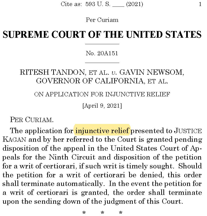 The specific relief that the Court granted Friday night is an "injunction pending appeal," which bars the enjoined officers from carrying out the blocked policies until and unless the case is conclusively resolved (in favor of the blocked policy) on the merits. Here's the order: