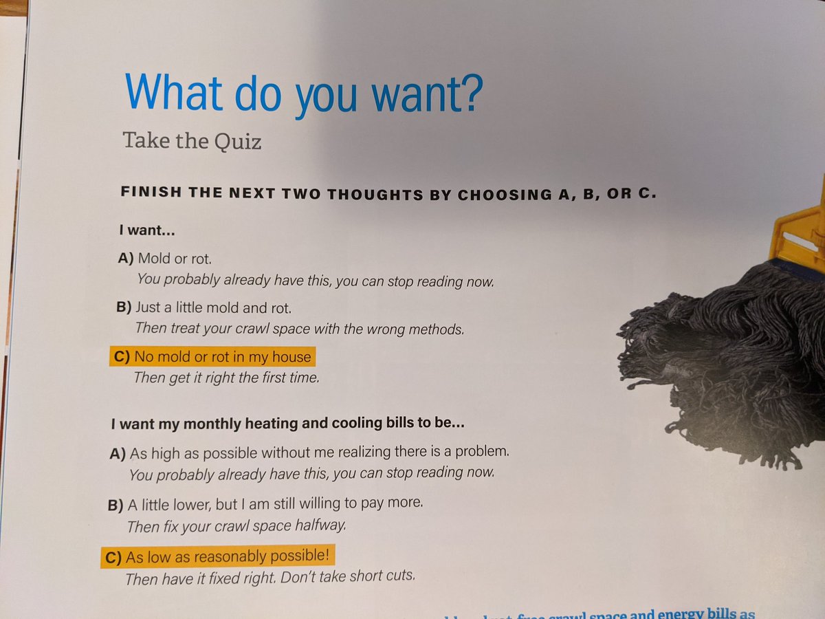 We have someone coming out in a couple weeks to look at our crawlspace and in the meantime they sent us the angriest book ever about crawlspaces and related issues.