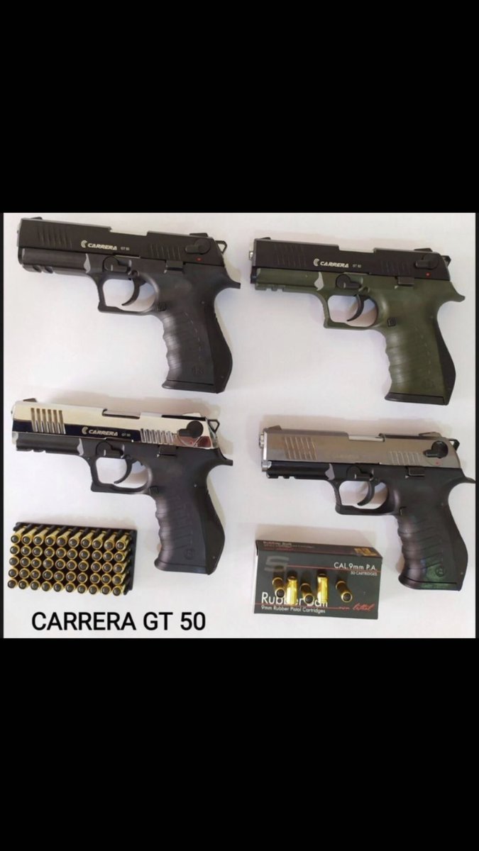 traumaticasmx1's tweet photo. Carrera gt50 cal 9mm
Entregas en Monterrey o envíos 🚚 
$4,500 
Incluye 50 tiros traumáticos y 2 proveedores https://t.co/O7TQK15wkf