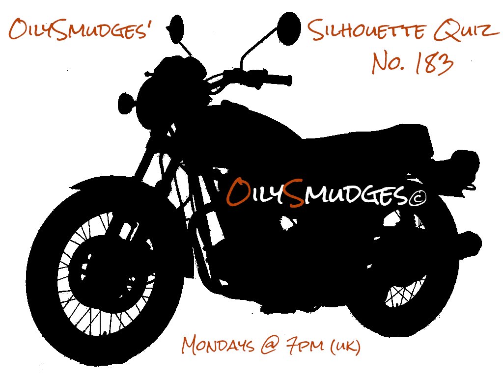 OilySmudges's tweet photo. Good evening &amp; welcome to the 183rd edition of the Silhouette Quiz
To take part:
1) ➡️FOLLOW @OilySmudges⬅️
2) RETWEET this tweet
3) REPLY with the MAKE, MODEL &amp; YEAR (NO PHOTOS - that'll spoil the fun for others)
4) WAIT for DM with good news
5) REPEAT if no DM!
Good luck 🏍️ https://t.co/zhBI3nTD1u