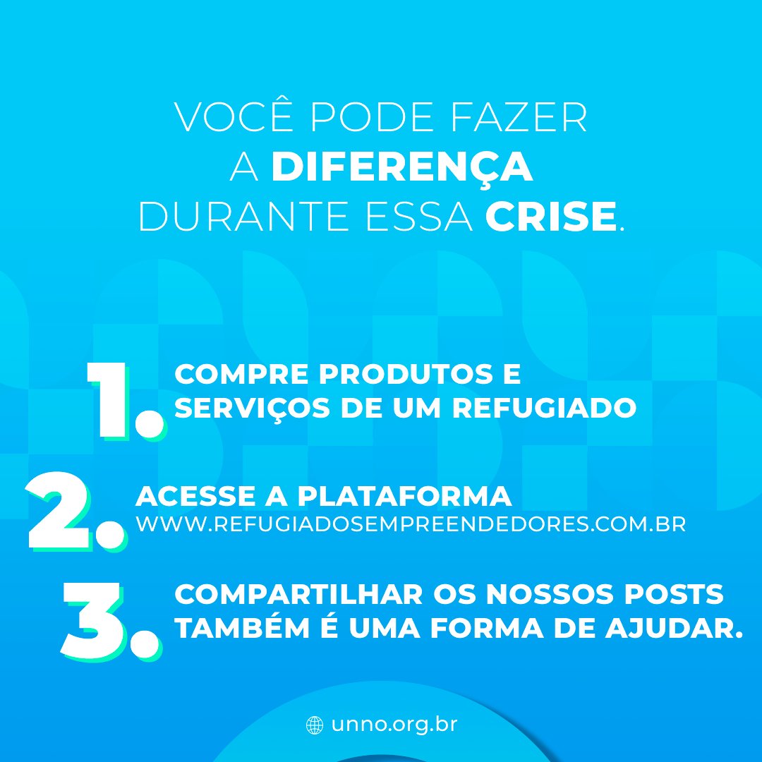 unnoidiomas's tweet photo. Com a #pandemia global, todos nós, em diferentes níveis, estamos passando dificuldades, mas as pessoas em situação de #refúgio estão em uma situação ainda mais crítica. Compre produtos e serviços dessas pessoas, acesse: https://t.co/BI03409Wd2 https://t.co/OWEFuZvHCh